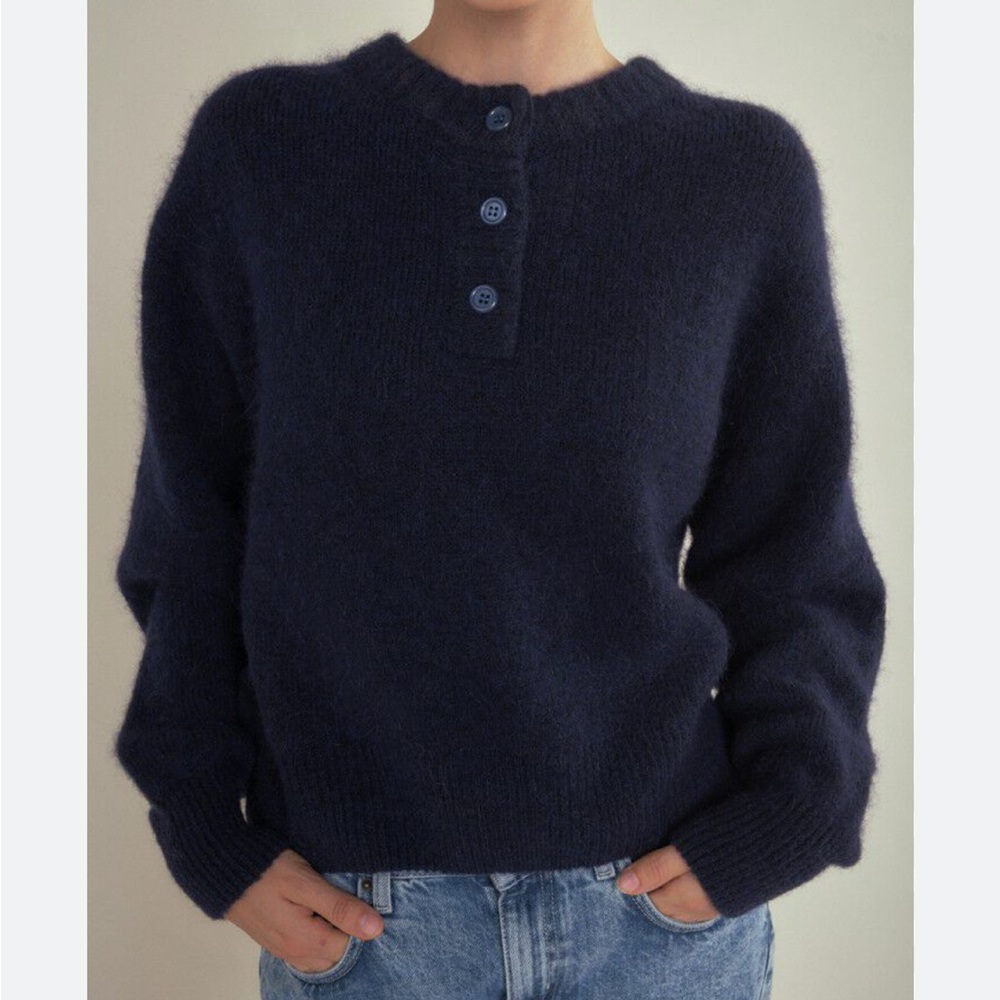 ISO American Vintage Brand East Henley Jumper in Navy Melange DO NOT PURCHASE